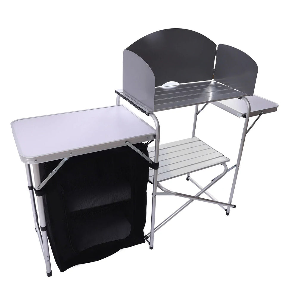 exterior with Detachable Table Windscreen DENEST Kitchen Camping Table Folding Cooking