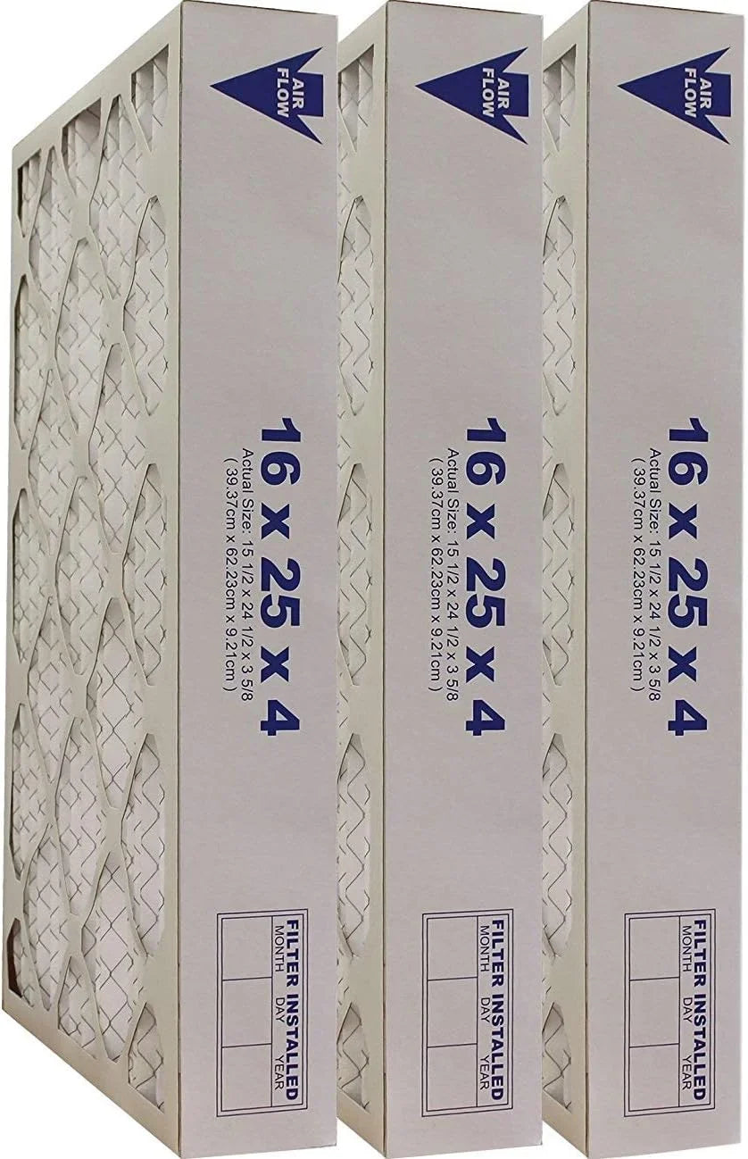 dimension x Pack UF-4162511-3 15-1/2 11 3-5/8), Air Filter, Filter x MERV Furnace (Actual Pleated United 16x25x4 3 24-1/2 Replacement