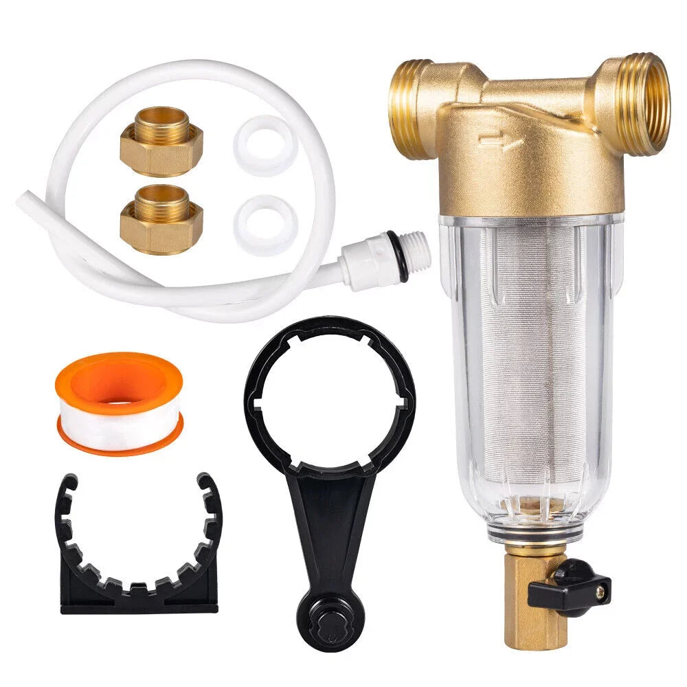 Jahy2Tech Filter Plumbing Pre-Filter Reusable Whole House 50 liquid Sediment Microns