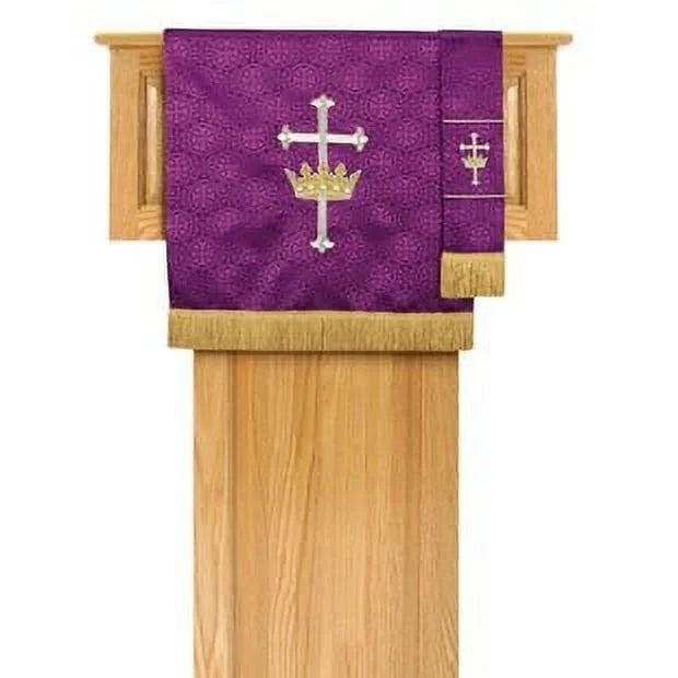 VC739 Crown Brands Purple Church Scarf Cross - Supply Pulpit Christian &
