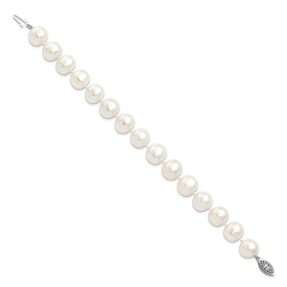 White Auriga Women Bracelet Silver 7.25inch for 925 Pearl Sterling