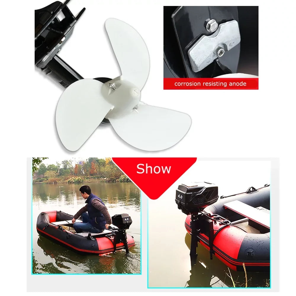Techtongda 48V Boat Fishing Outboard Trolling Electric Motor Motor Brushless Engine 4HP