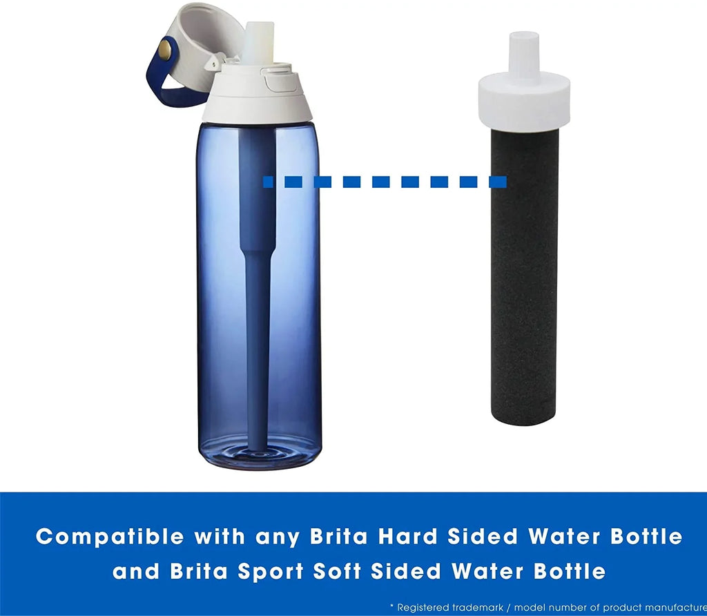 Sport Brita Bottles Hard-Sided Part Compatible Fette Compare Brita (Pack Filters liquid liquid BPA Bottles #BB06. of Bottles – Filters for & Sided to Filter 10) Replacement Free with –