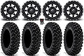 Teryx Sticky XT Fuel Black Tires 30" Maverick Kawasaki 15" Warrior Mule Wheels