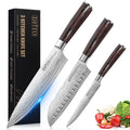 Ergonomic for Gift Carbon Chef DFITO Kitchen Steel Stainless Restaurant Knife, Knives,High or and Professional Blade, Ultra 3PCS Knife Home Handle Box Sharp Set, Chefs