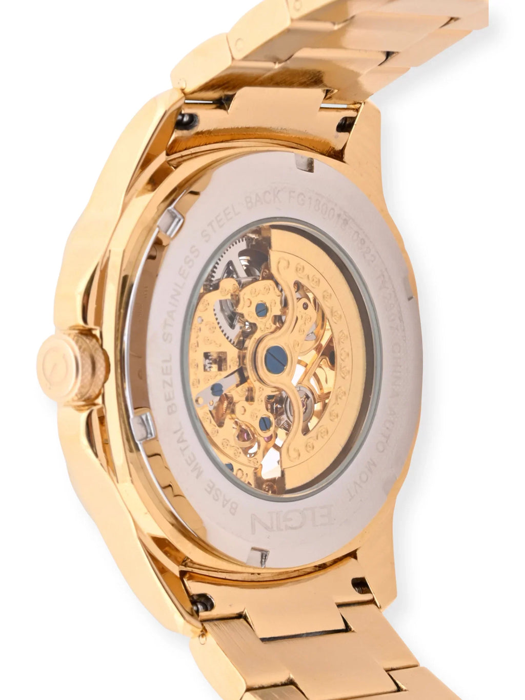 Brass with Watch Bezel Adult Male and Elgin Allow (FG180018) in with Gold Case Czech Stones