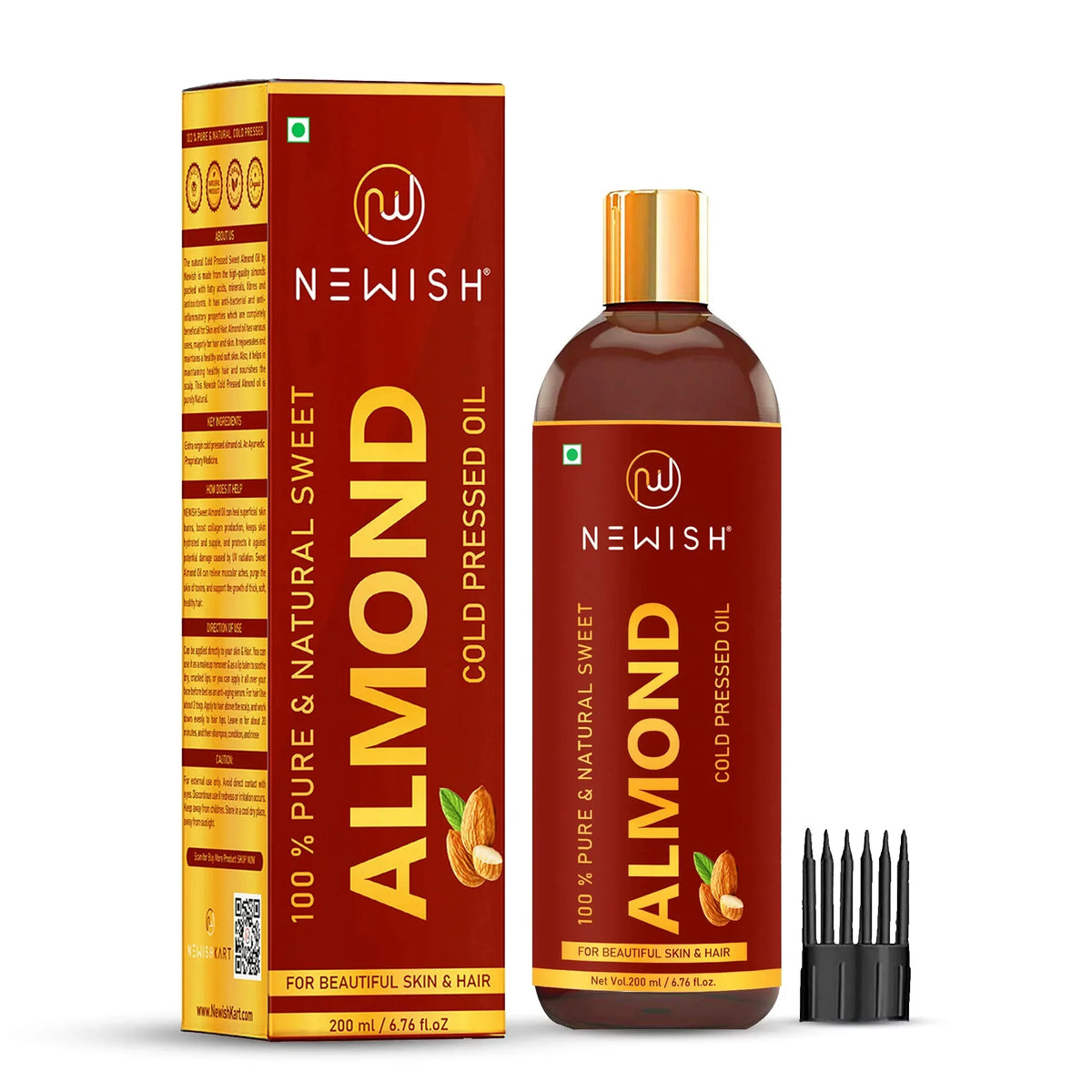 Badam Oil Of And 100% Unrefined Pressed 1) Hair, (Pack Body Rogan | Pure Sweet Almond Cold Newish® For & Oil 200Ml Natural Skin,
