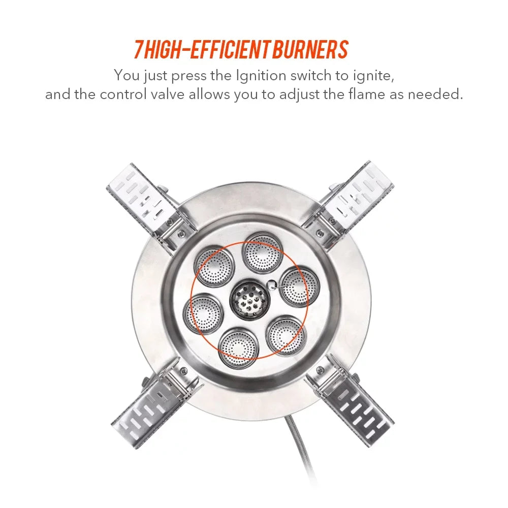 core Collapsible Stove, Camping Windproof Stove, Gas High Stove, Traveling Backpacking Fishing Dcenta Hiking 18000W Seven