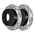 Mitsubishi V6 and Rear Patriot 2 Rotors Black Driver Passenger Avenger Sebring Chrysler Pair 200 FWD Brake of Caliber Side Jeep Compass Dodge PR63038LR Replacement for Drilled AutoShack Lancer Slotted