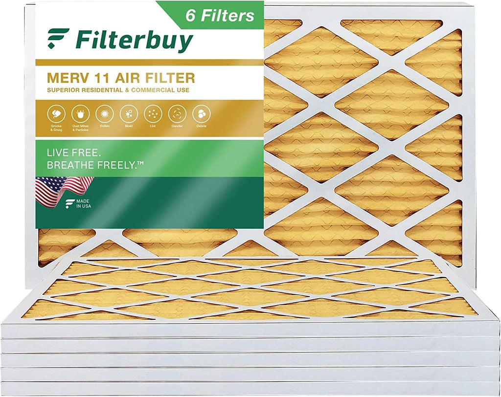 Pleated HVAC AC (6-Pack) Air MERV 11 Filters 8x16x1 Furnace Filterbuy