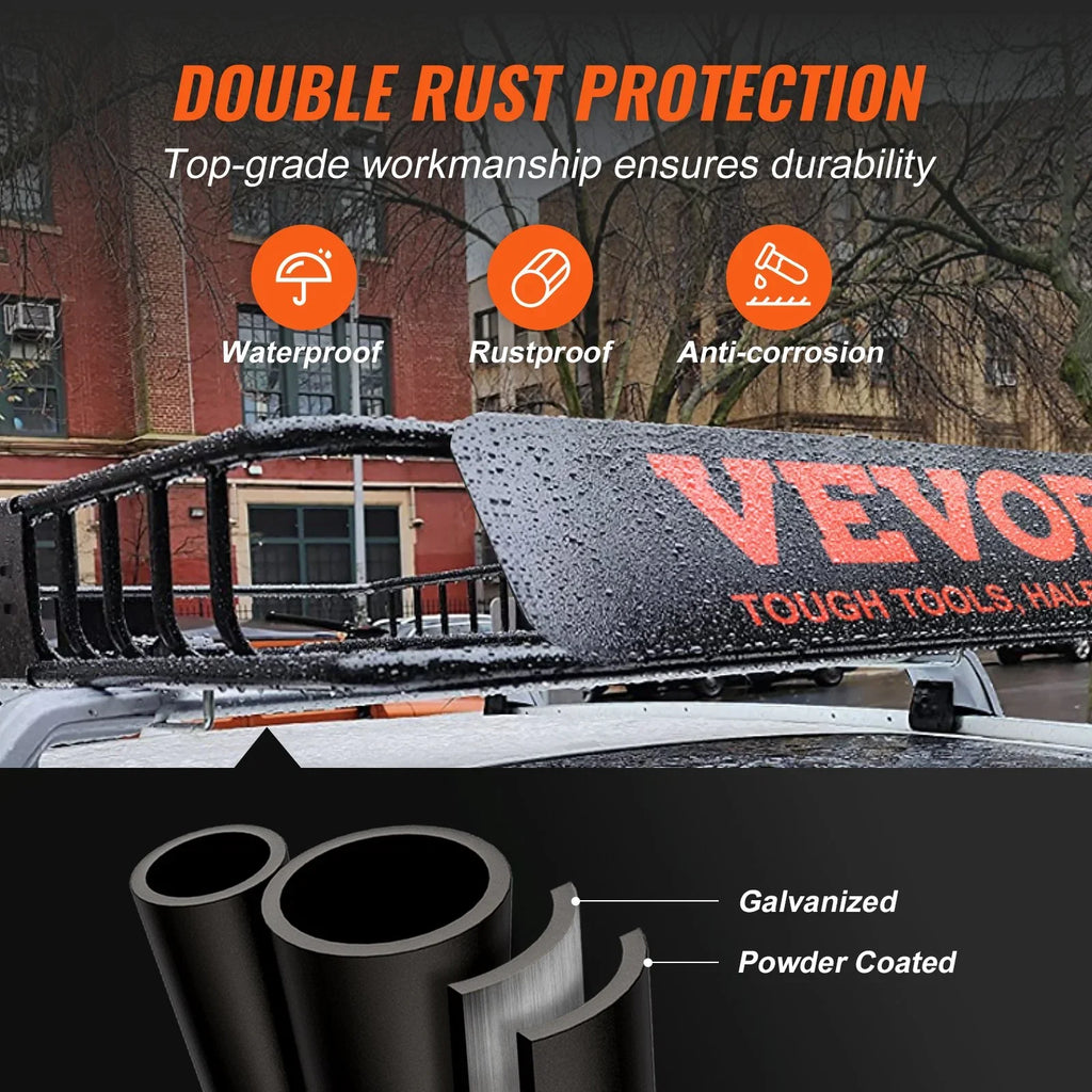Truck, Rack Carrier Holder 200 Roof Basket, Heavy-duty x for LBS 6" Extension, SUV, x Luggage Capacity Rooftop with Basket, Universal Cargo Rack Vehicle 64" Cargo Roof 39" VEVOR