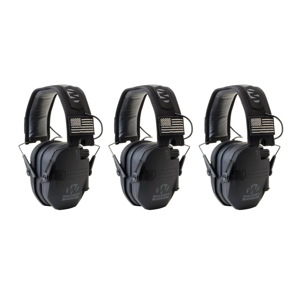 Razor Walker's Electronic 3-Pack, Muffs Shooting Patch America Slim Black