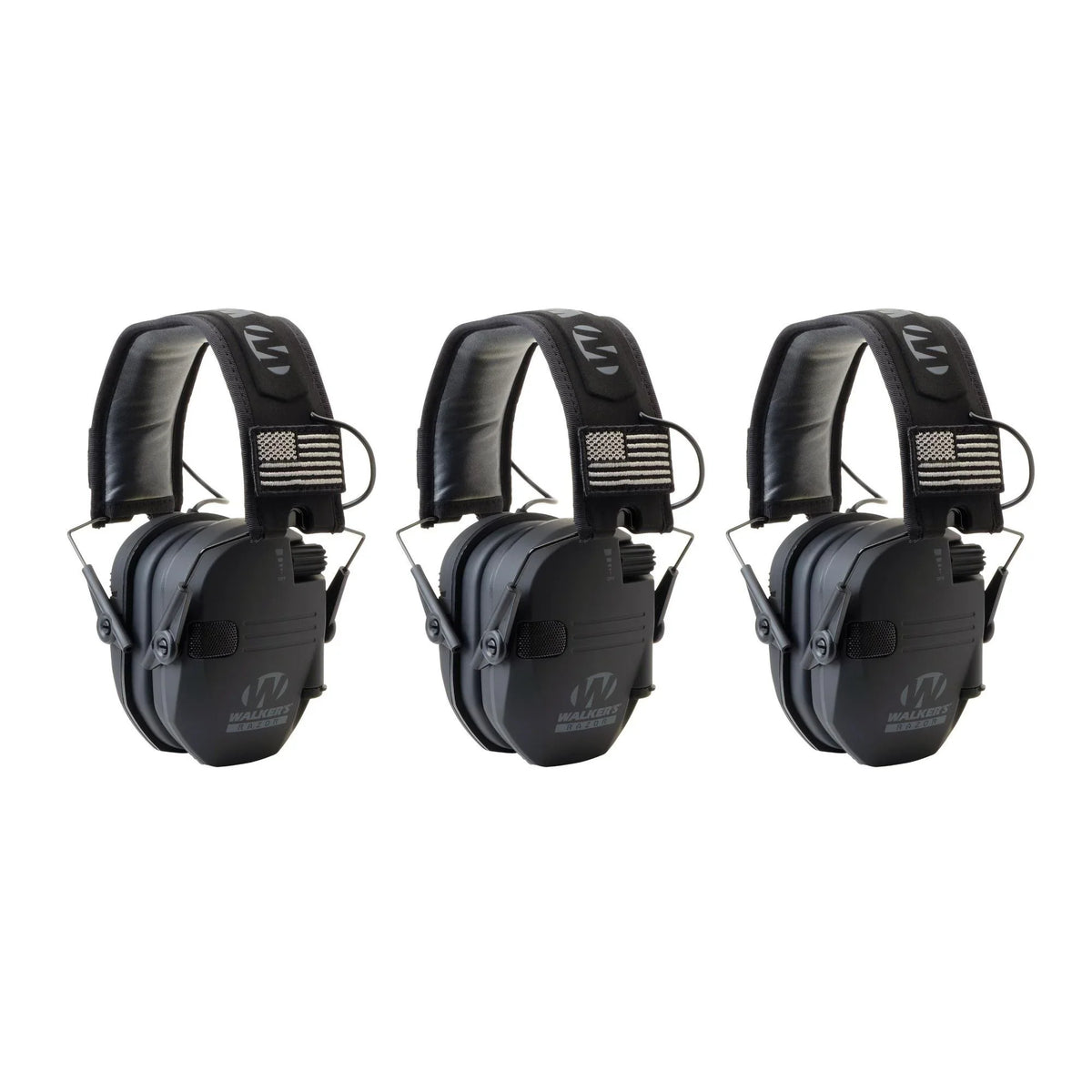 Razor Walker's Electronic 3-Pack, Muffs Shooting Patch America Slim Black