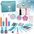 Toddler & Cosmetic Old for Gift Makeup Makeup Girls, (Blue) Makeup Washable with Makeup 3-12 Set Kids Toy Bag, Safe for Years Girls 24 Non-Toxic Frozen Kids Kit Princess, Pcs Set Toys for Real Kit