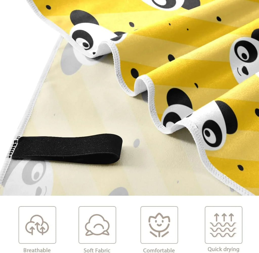 Dry 31”X71” Towel Panda Quick Dot Towel, Multipurpose Towel Beach Shower Microfiber Bestwell Blanket, Bath Free Thin Pool Yellow Yoga Towel Oversized Polka Sand Lightweight Swim