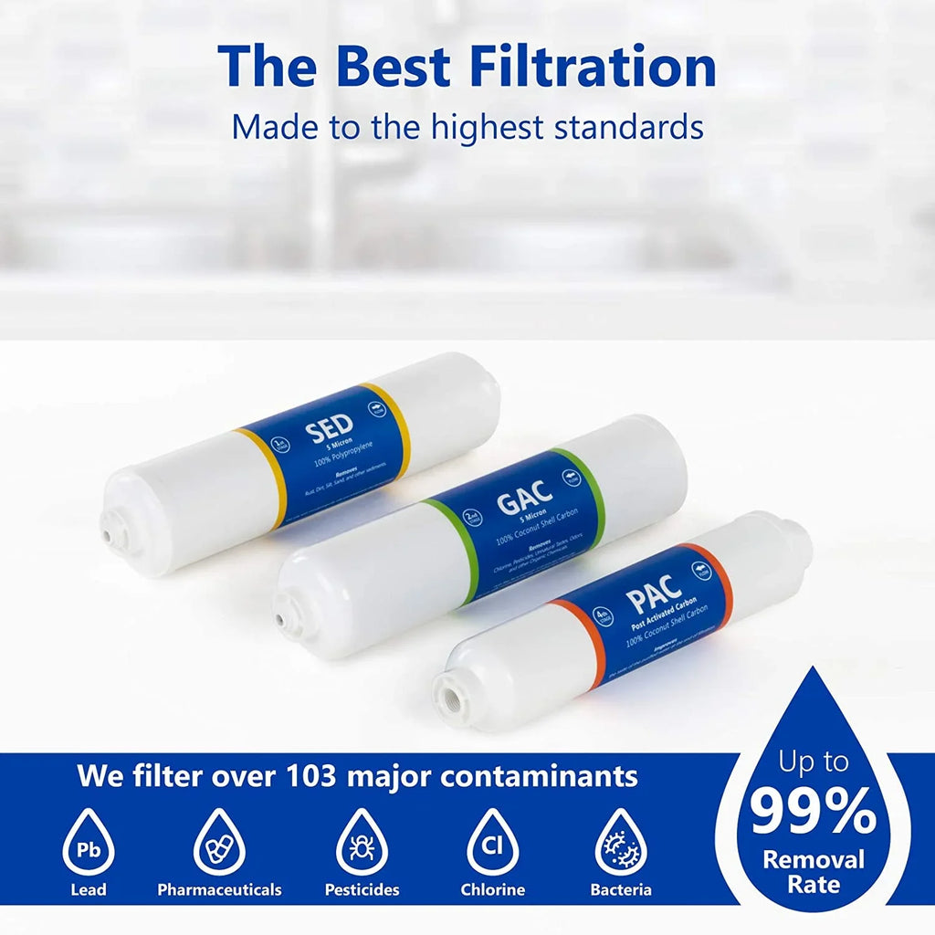 carbon inline replacement sediment, set filters connect osmosis countertop reverse gac 1?4” and pac quick cartridges filters 6 - month system set filter filter filter 3