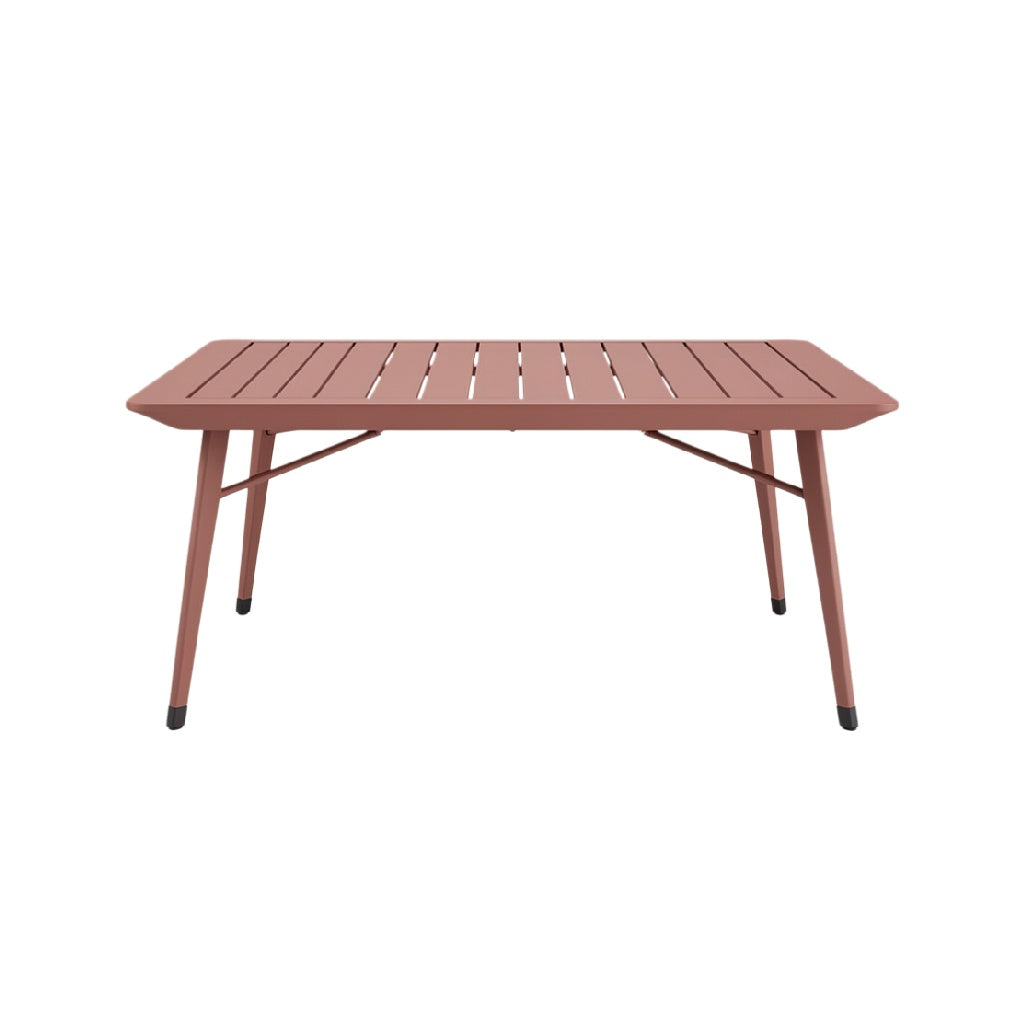 Minimalist Outdoor Aluminum Table with Slatted Design