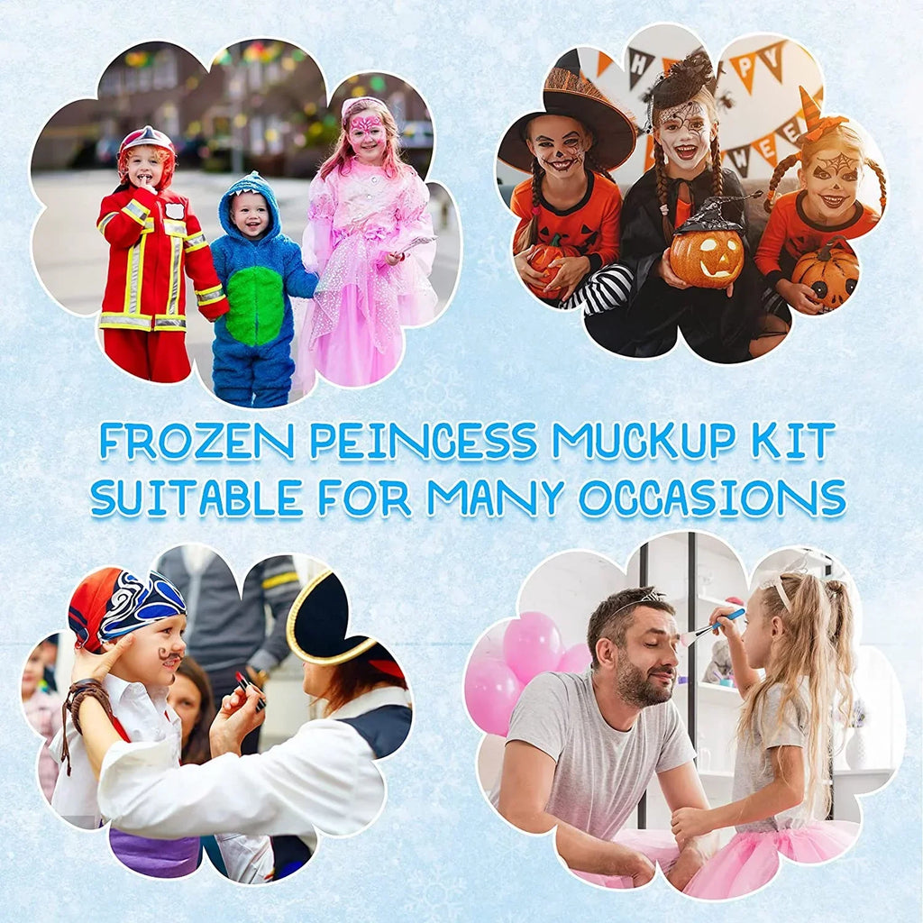 Toddler & Cosmetic Old for Gift Makeup Makeup Girls, (Blue) Makeup Washable with Makeup 3-12 Set Kids Toy Bag, Safe for Years Girls 24 Non-Toxic Frozen Kids Kit Princess, Pcs Set Toys for Real Kit