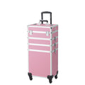 Makeup Case Trolley Case,Pink Case Zeng Drawers Makeup with Train Rolling