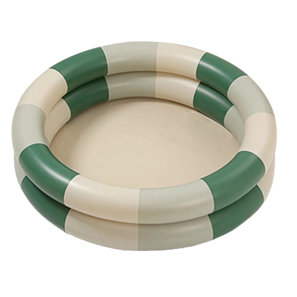 Stripe Swimming Pool Family Baby Retro Pool Cute Thickened Up liquid Pool Buumin Green design Blow Inflatable
