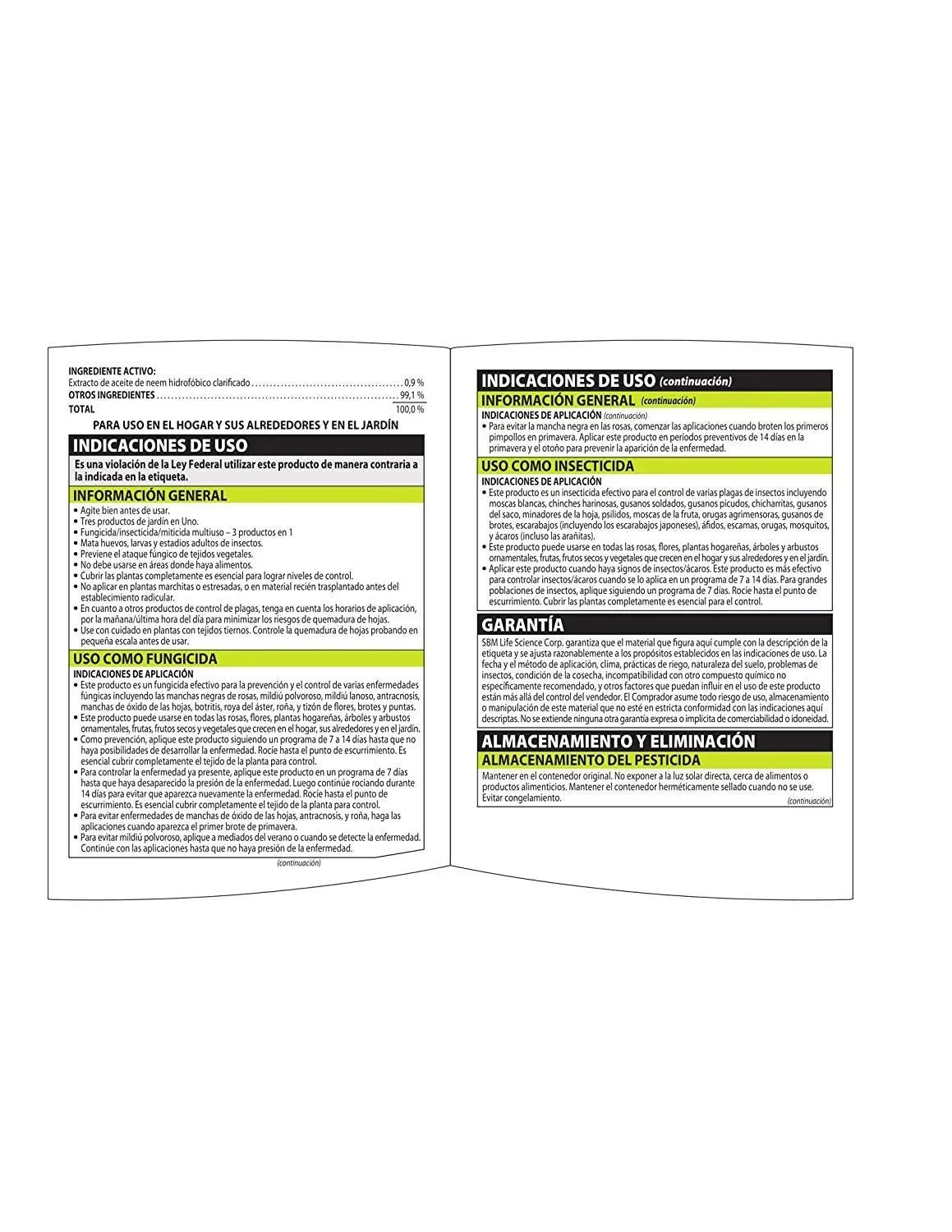Pest 24-Ounce, and 706250A Disease Pack Oil of Control, Natria 2 Neem Ready-to-Use