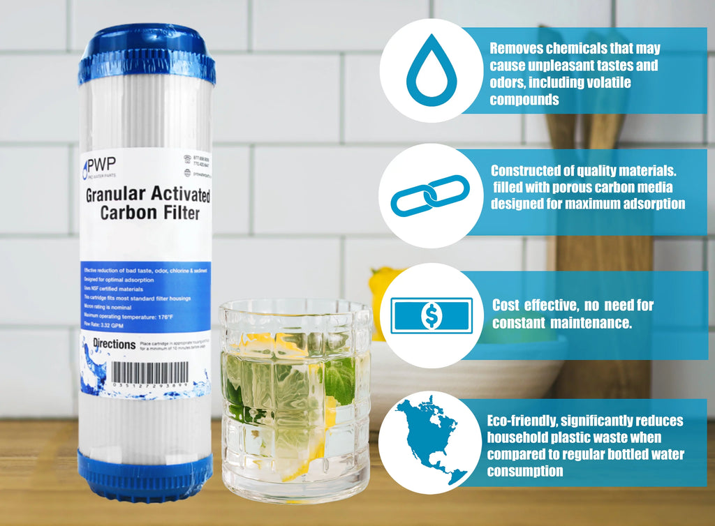pack 2.5 Carbon Micron Activated Filter Granular x10" 25 liquid 10 Cartridge