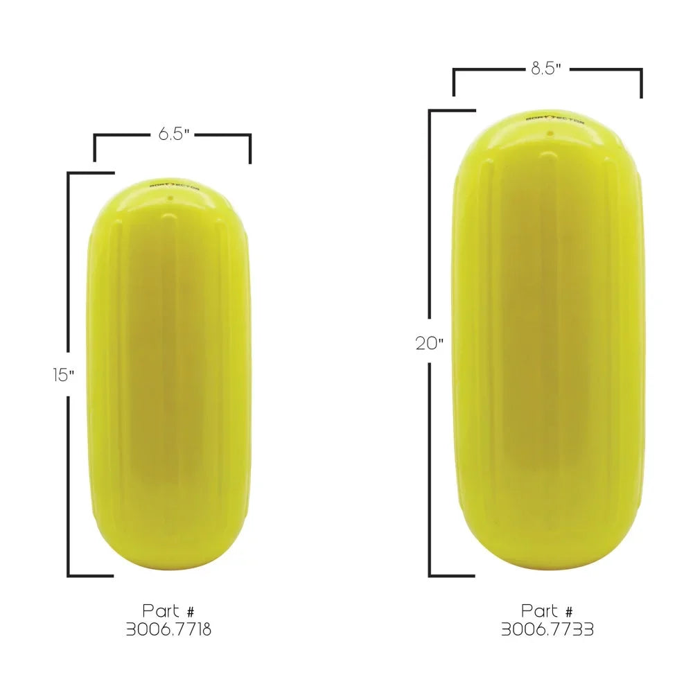 HTM 3006.7718 6.5" Extreme - Yellow Inflatable Fender 15", Max BoatTector Neon x