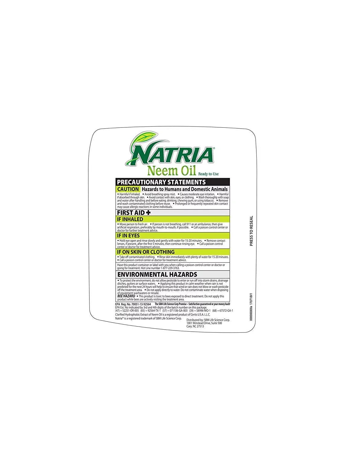 Pest 24-Ounce, and 706250A Disease Pack Oil of Control, Natria 2 Neem Ready-to-Use