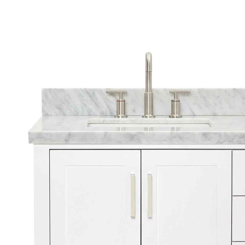 Double Vanity Basin S073dcwrvo Ariel White Set - Free 73" Magnolia Standing