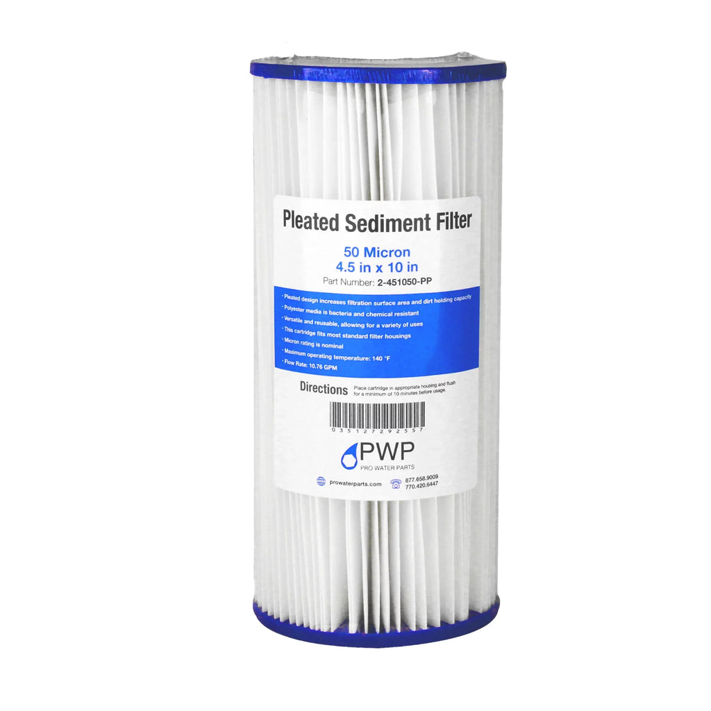 Poly Pleated Cartridge 20 Pack 10x4.5" Micron liquid Filter 50
