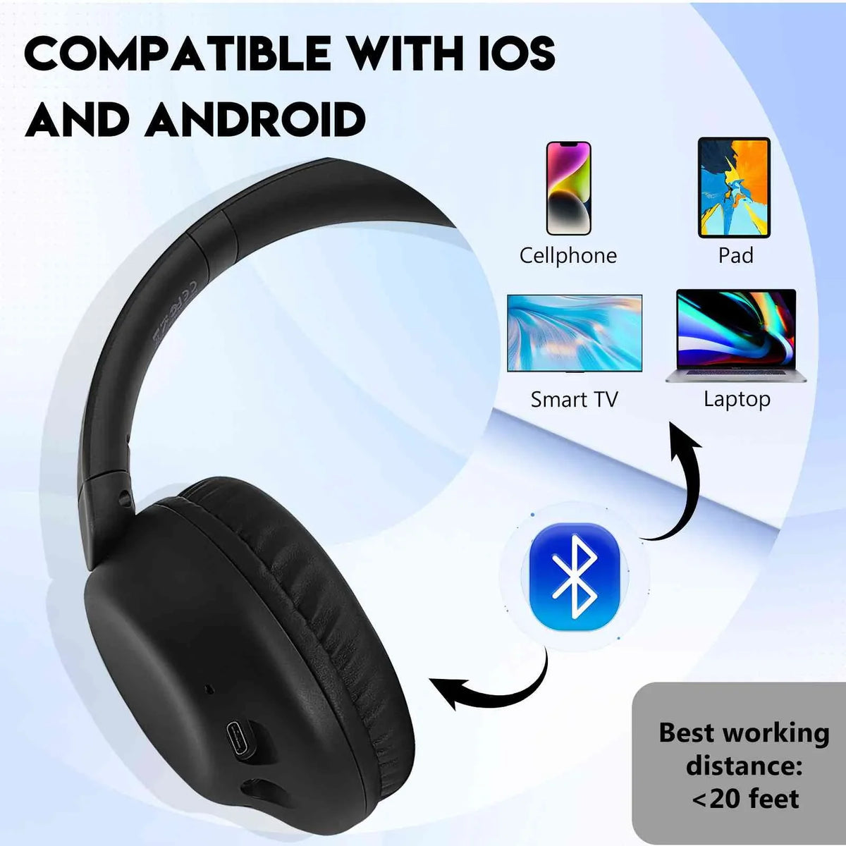 OnePlus Comfort Over High Wireless Resolution UX35 Phone 3T UrbanX with Bluetooth Headphones Deep The for Bass, Support Mic Superior Earphones Ear Stereo Call with Audio,