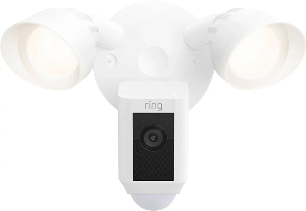 exterior, Ring_Floodlight WiFi, with (Refurbished) Motion Wired IP/Network HD, Activated Restored Cam Release, 2021 Plus White,
