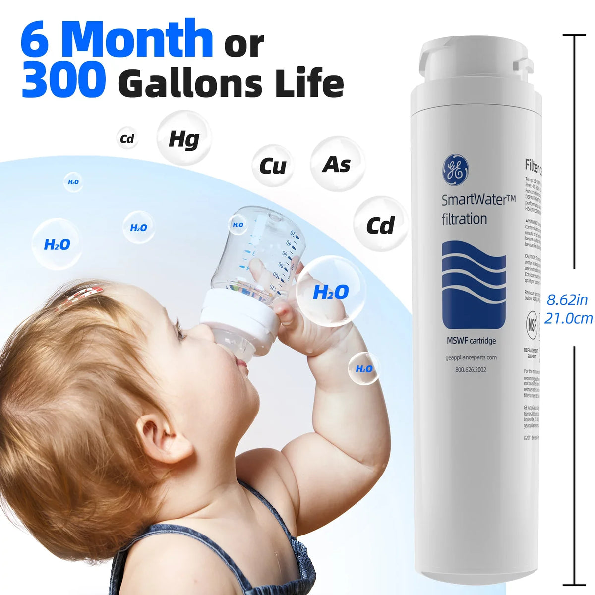 APF-1800, Ice AQF-MSWF AQUACREST for Arrowpure RWF1500A Pure WF282, and MSWF, GE Filter, RWF1062, Aquafresh liquid Pack Tier1 MSWF Replacement of 6 Refrigerator