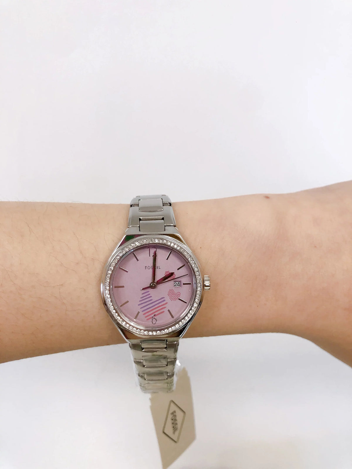 Date Watch Three-Hand Fossil Eevie BQ3854 Steel Stainless