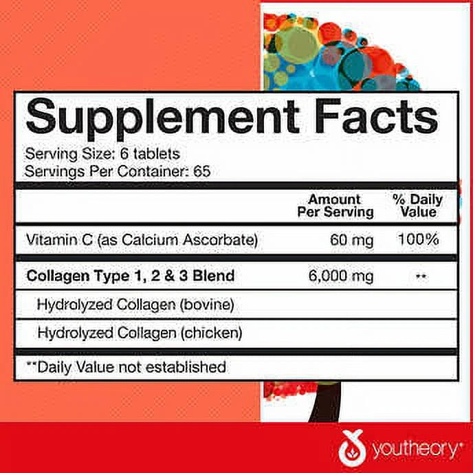 Advanced OF Tablets Collagen 390 Formula, youtheory (PACK 2)