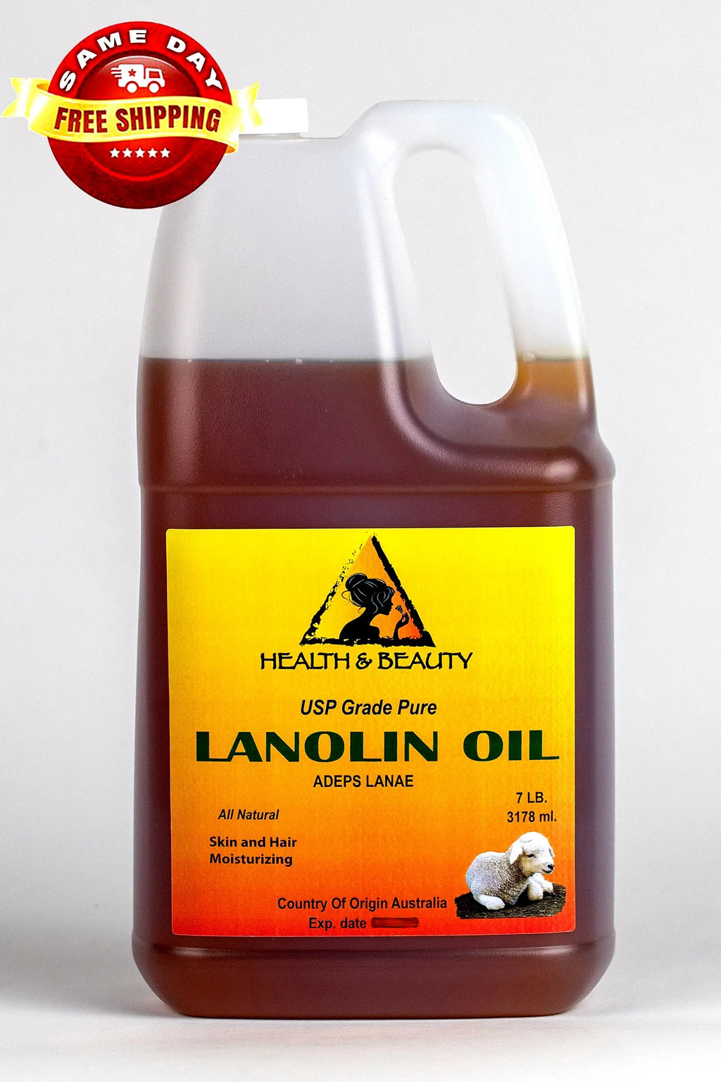 100% 7 LB LANOLIN PHARMACEUTICAL LIPS SKIN PURE USP MOISTURIZING GRADE OIL HAIR