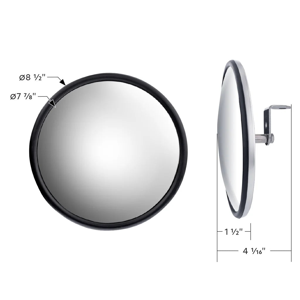 Stainless Stud Steel Housing / Truck 8.5" Center Semi Convex Mirrors / Round (1)