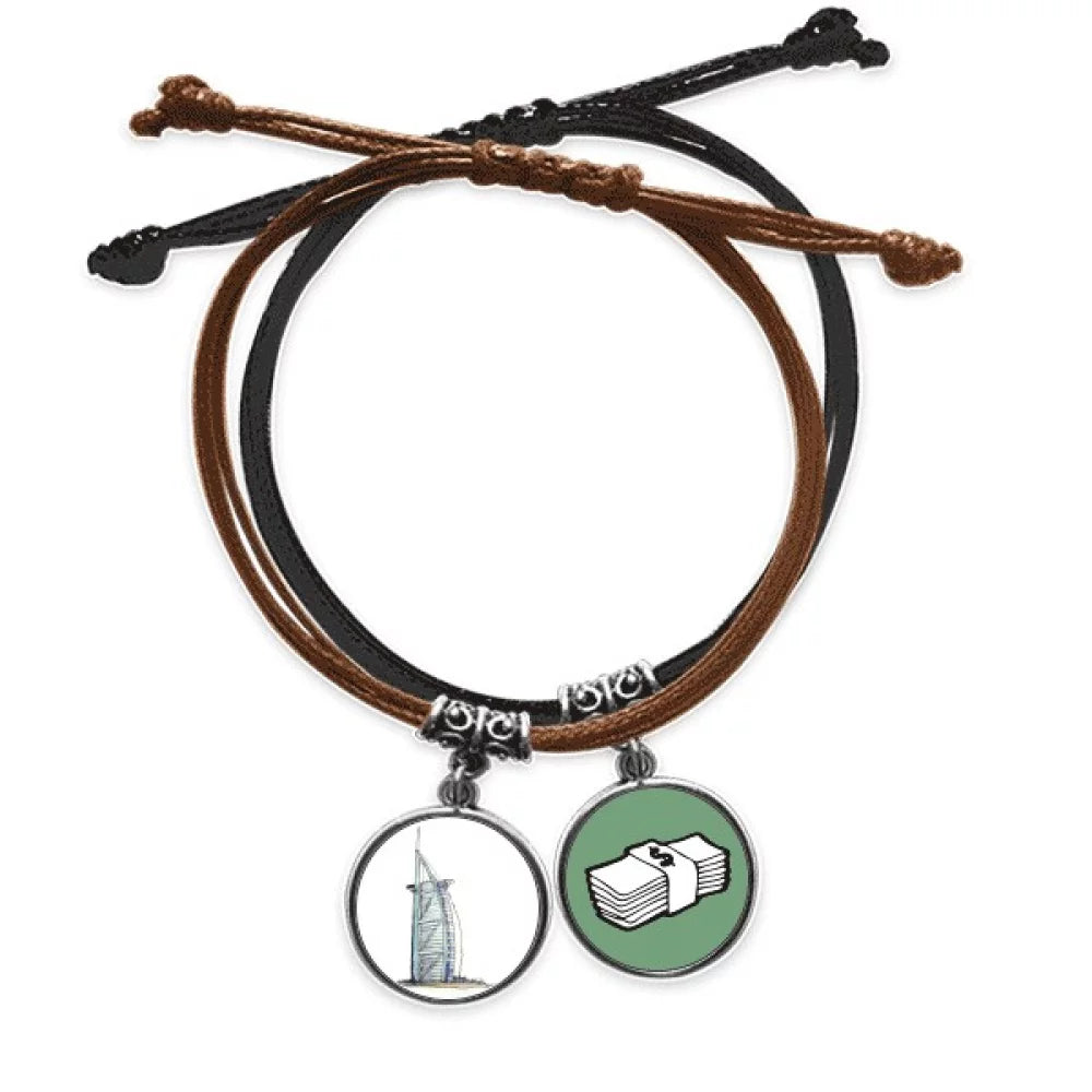 Wristband hotel Chain al-Arab Money Dubai Rope Leather Burj Hand luxury Bracelet