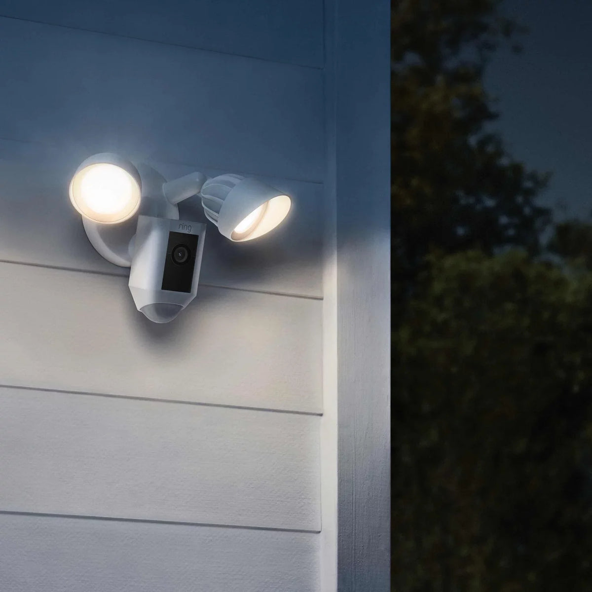 exterior, Ring_Floodlight WiFi, with (Refurbished) Motion Wired IP/Network HD, Activated Restored Cam Release, 2021 Plus White,