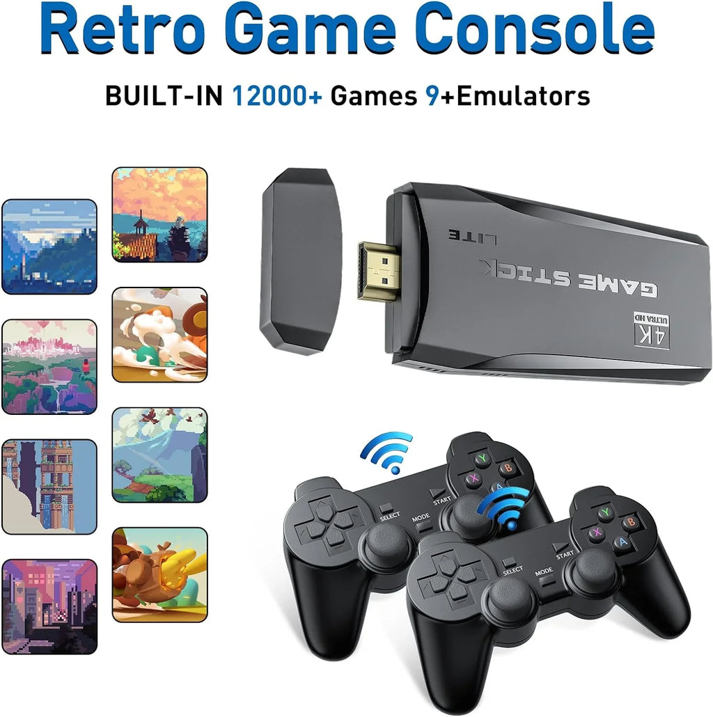 Play Preloaded S2 Game and for Wireless Console Gamepads(64G) Emulators,Plug Retro Games Games,9 Nostalgia Retro 12000+ S2 Video - TV,Emulator Stick HD Port,2 Stick Support Classic 4K