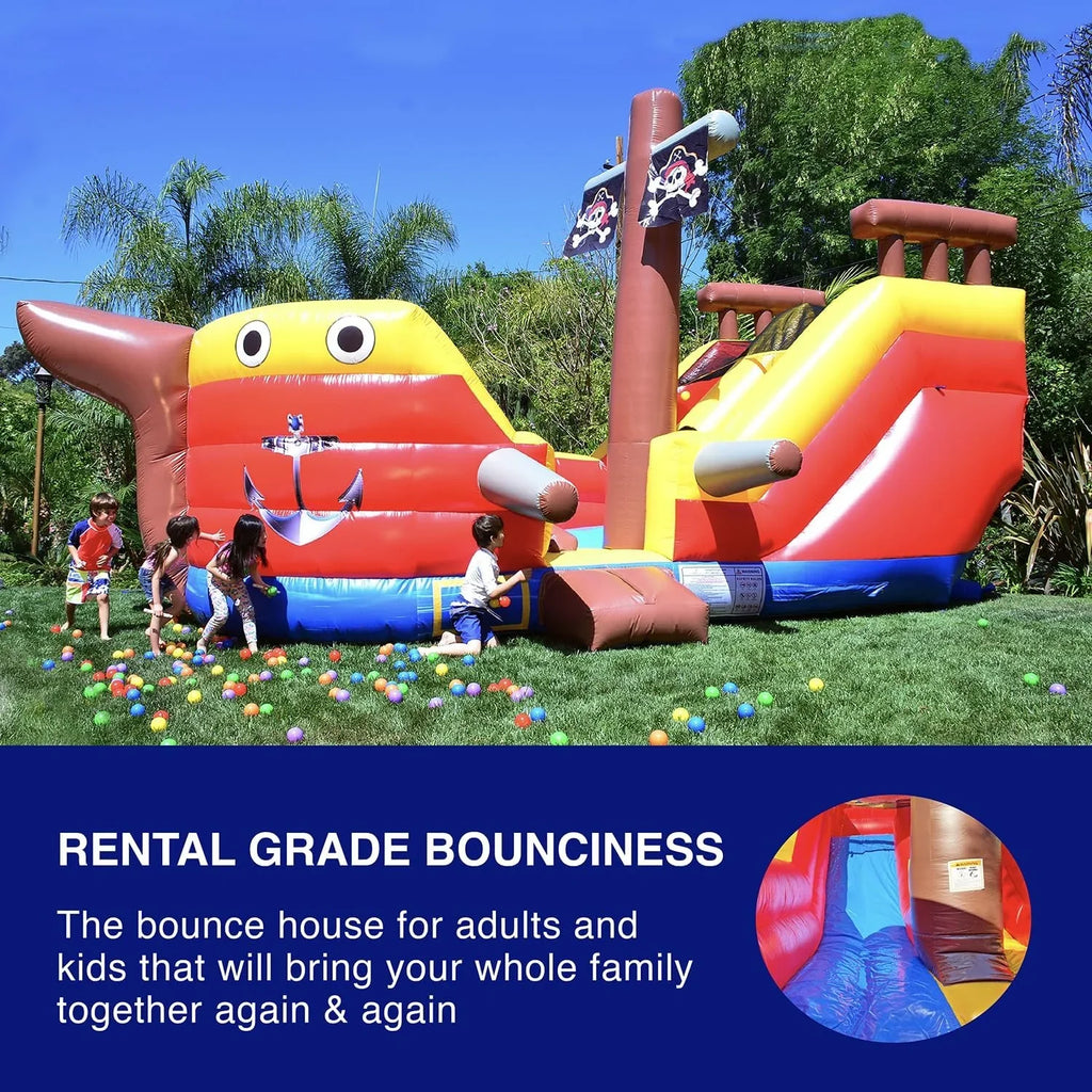 House Slide (with Pirate Commercial Kids JumpOrange Bounce Adults and for liquid Blower) Ship Grade