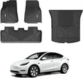 Tesla Floor climate Liner 2020-2023 Floor Fit for Tesla Mats Y & TPE Mats Cargo Y Trunk Liner 1st&2nd Car All Black and Row Model Custom for 3W