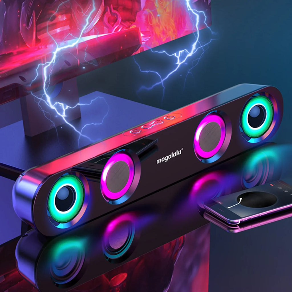 Bar Subwoofer Home Speaker Ersazi Long Bluetooth Video Clearance Strip Colorful Sound High Sound in Sound Speaker Tv Black Karaoke Adapter Dual Wireless Power Desktop