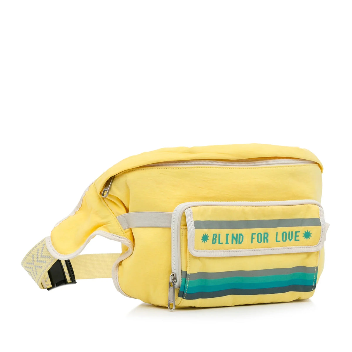 Yellow Belt (New Bag Defects) Unisex For Pre-Owned Love Fabric Authenticated with Nylon Blind