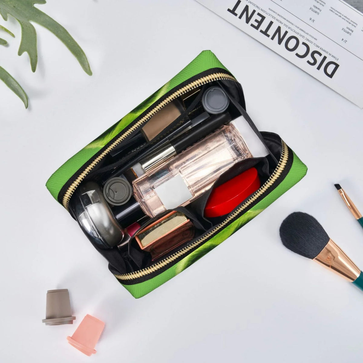 Storage Leather Travel Toiletry Grinch Green Pouch Organizer Bag Portable Cosmetic Gift Bag Makeup Purse