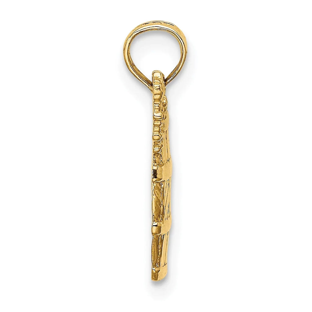 Gold FJC Barrel Grapes 14k Finejewelers Charm with Yellow Wine