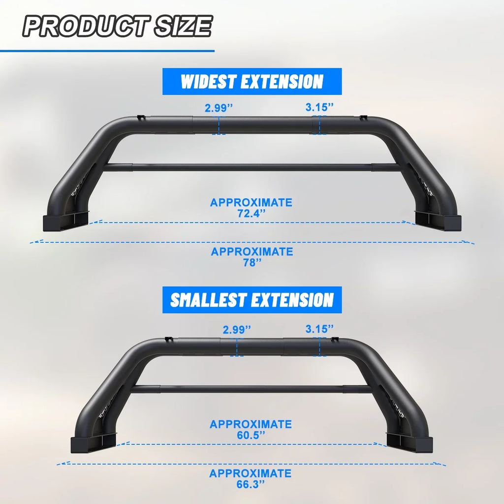 Sport 2000-2021 For Tundra Bar Toyota Chase Bed Roll Bar Adjustable Rack Truck