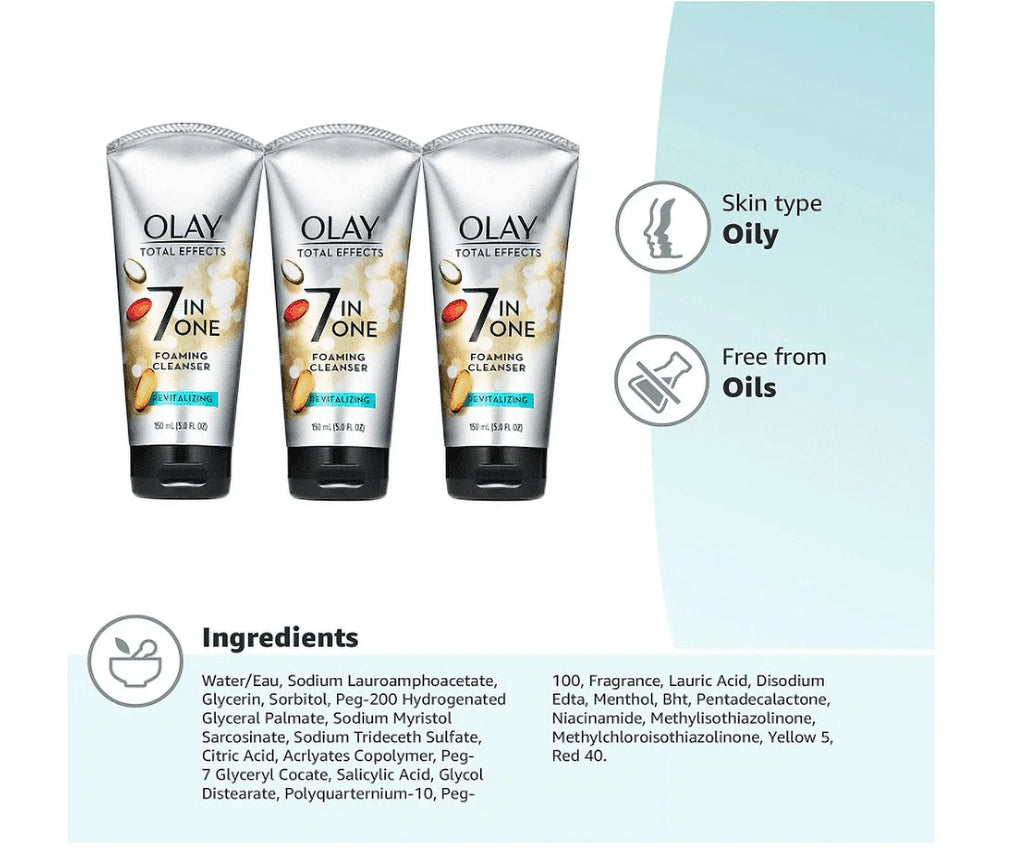 5.0 Olay 3) Effects Cleanser, Total fl Foaming of oz Facial pack Revitalizing (