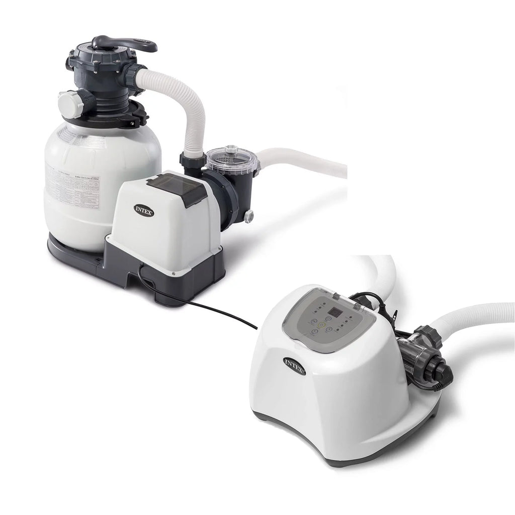 w/Krystal Saltwater System Sand Intex Clear Filter 2100 Pump GPH Pool