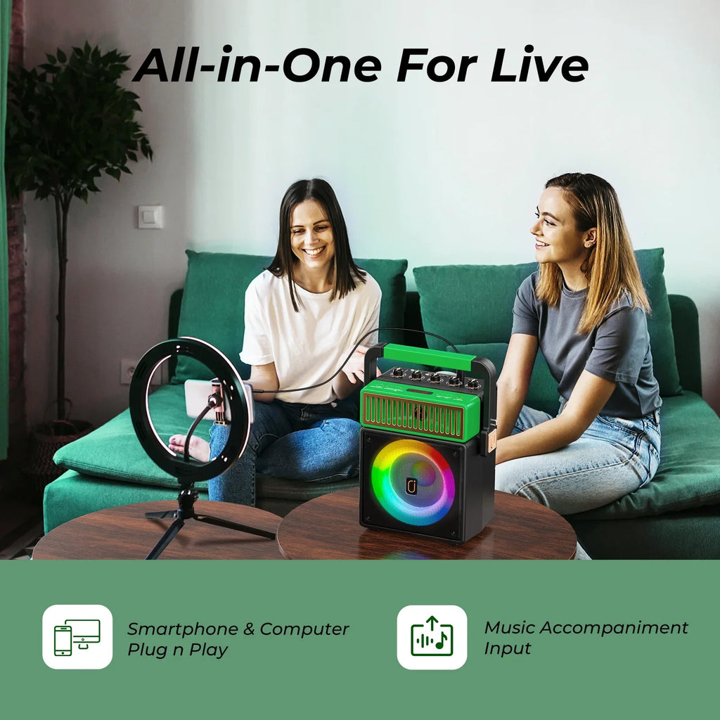 Home 2 for with Machine Machine JYX Adult Mic Karaoke Karaoke Light, Wireless Karaoke Karaoke Speaker (MS73) with Singing Bluetooth and System, Microphones, Machine
